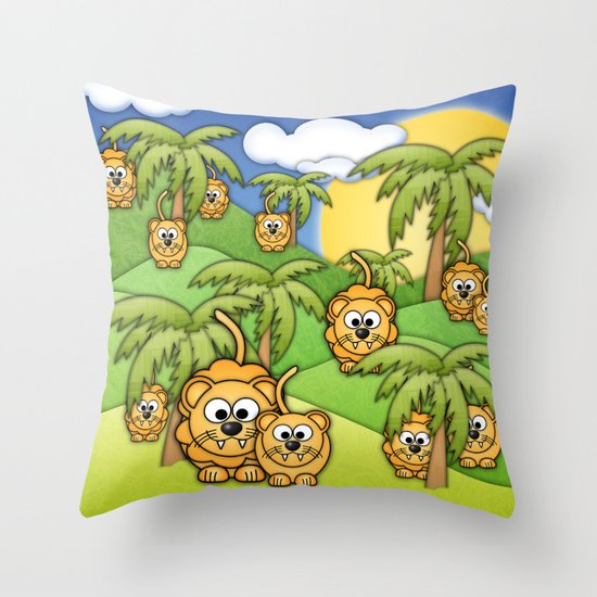 Little Lions. Throw Pillow