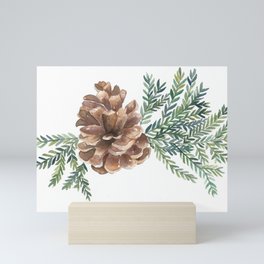 Pinecones and Pine Branch Mini Art Print