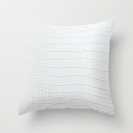 White Crocodile Skin Print Throw Pillow