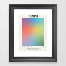 Gemini Zodiac Astrology Gradient Art Print Framed Art Print