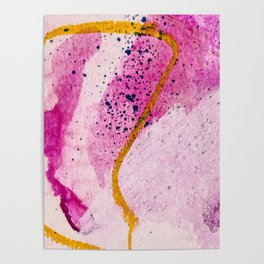 Melting: A colorful watercolor in pink and yellow by Alyssa Hamilton Art Poster