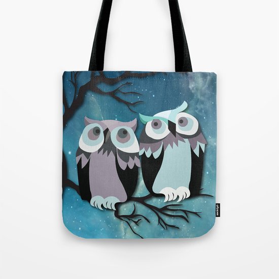 Owls In Moonlight Tote Bag
