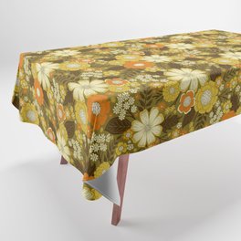 1970s Retro/Vintage Floral Pattern Tablecloth