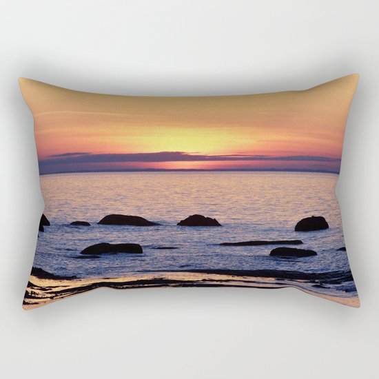 Summer's Glow and the Circle of Rocks Rectangular Pillow