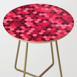  Red & Brown Color Hexagon Honeycomb Design Side Table