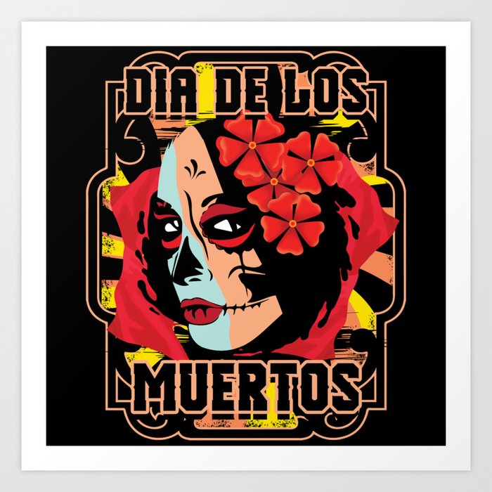 Mexican Lottery Muertos Day Of Dead La Catrina Art Print