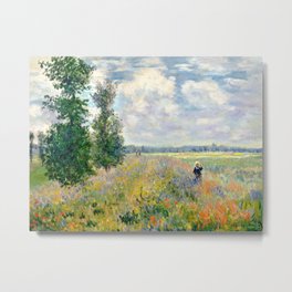 Poppy Fields near Argenteuil by Claude Monet Metal Print | Monet, Oil, Nature, Painting, Impressionist, Oiloncanvas, Impressionism, Poppies, Landscape, Claudemonet 