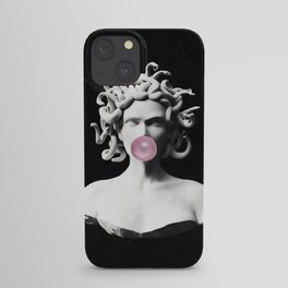 Medusa blowing pink bubblegum bubble iPhone Case