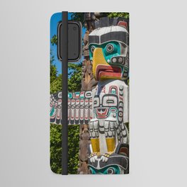 Close up of an eagle themed Totem Pole in Stanley Park Android Wallet Case