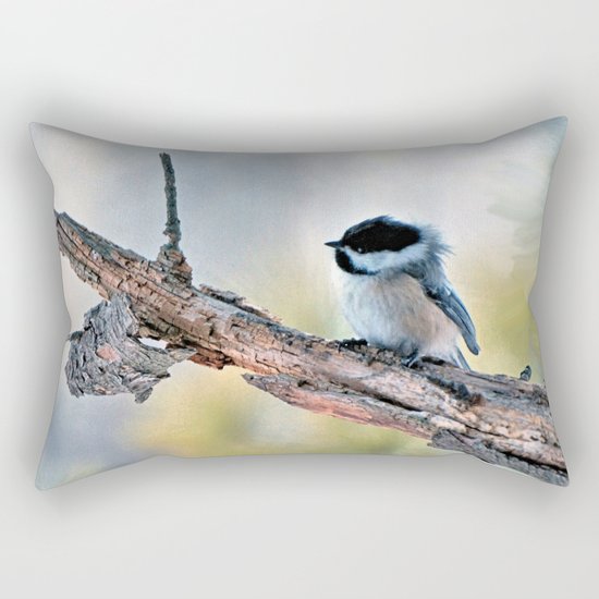 Chickadee Against the Wind Rectangular Pillow