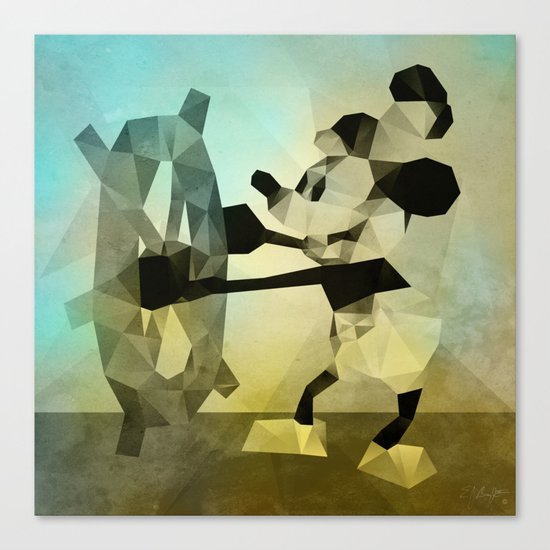 Mickey Mouse as Steamboat Willie Canvas Print