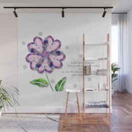 Inspirational Floral Art - Like A Wildflower by Sharon Cummings Wall Mural