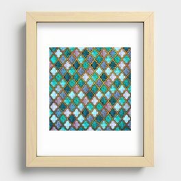 Moroccan tile iridescent pattern Recessed Framed Print