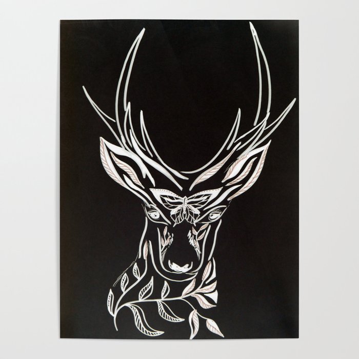 Black Deer Poster