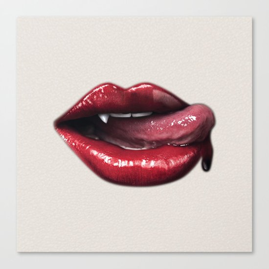 Lip and Blood Canvas Print
