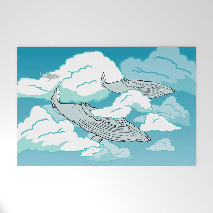 Weightless Whales Welcome Mat