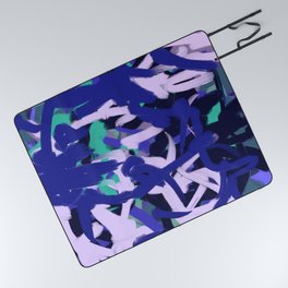 Purple, Pink & Green Thick Abstract Picnic Blanket