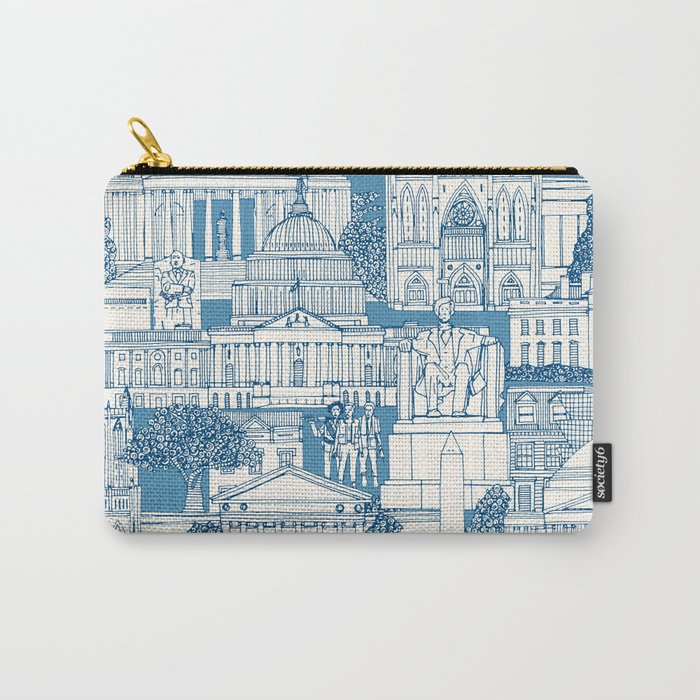 Washington DC toile blue Carry-All Pouch