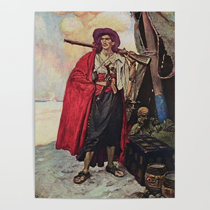 "Handsome Buccaneer" by Howard Pyle Poster