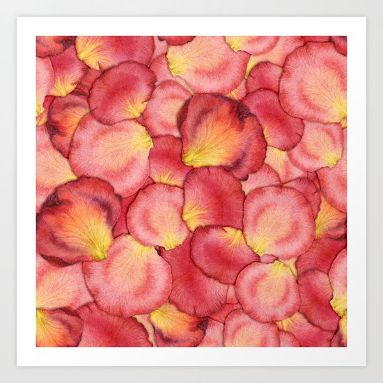Pink Rose Petal Pattern Art Print