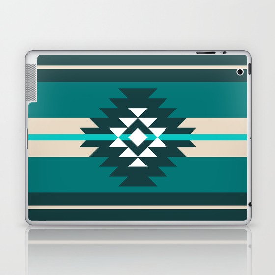 Aztec design in turquoise color Laptop & iPad Skin