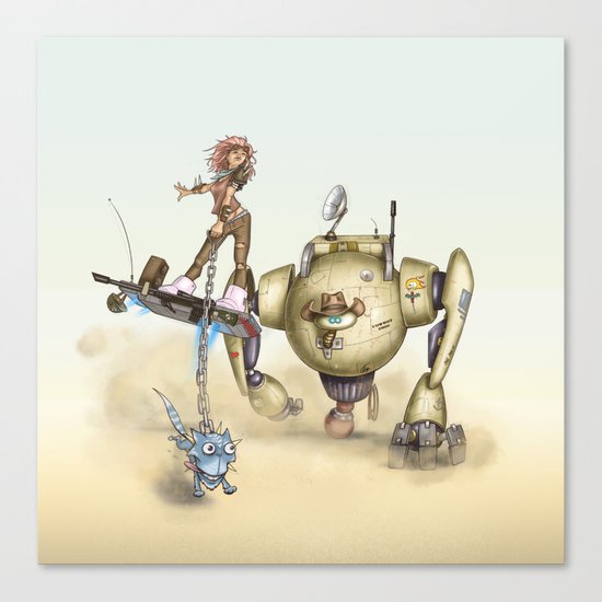 Cowbot 2000 & crew Canvas Print