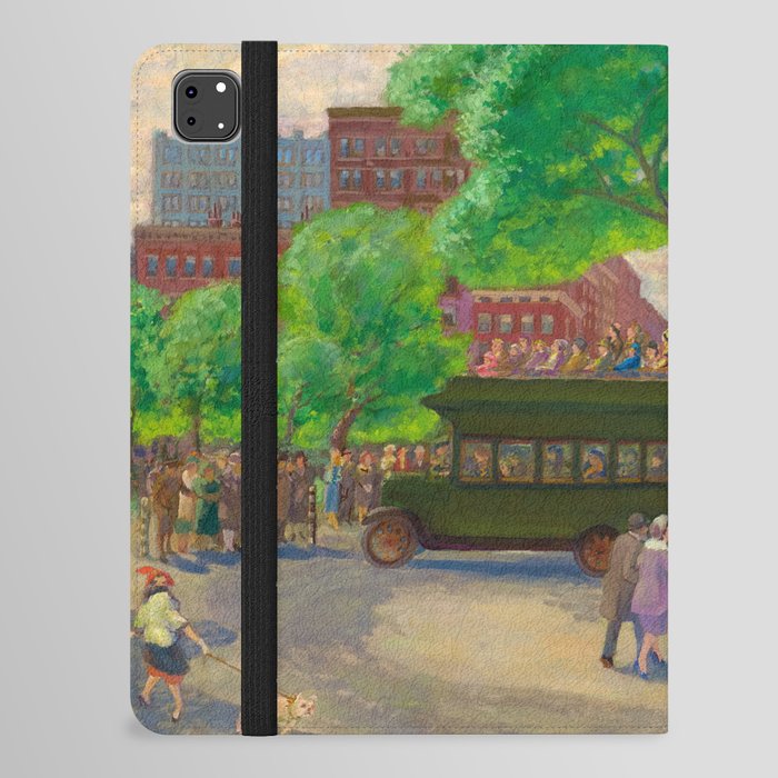 Buses in the Square by John Sloan iPad Folio Case