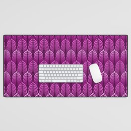 Art Deco Feather Pattern, Amethyst Purple Desk Mat