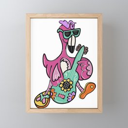 Flamingo luau party Framed Mini Art Print
