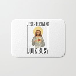 Jesus Is Coming Look Busy Bath Mat | Heaven, Giftidea, Present, Cross, Look, Jesus, Christ, Busy, Religion, Gift 