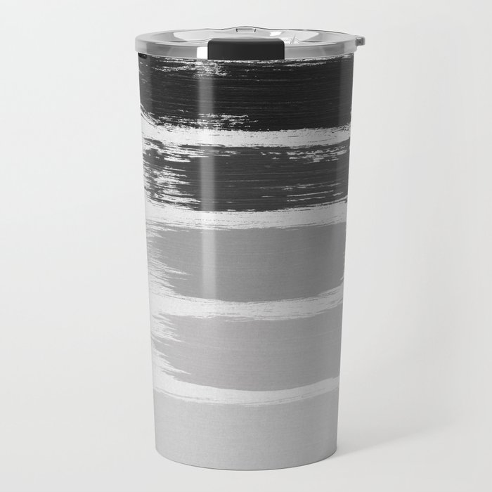 Black & White Stripes Travel Mug