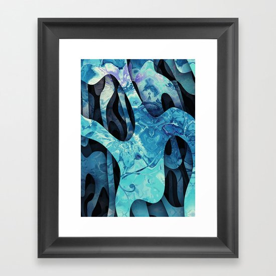 Frozen flowers Framed Art Print