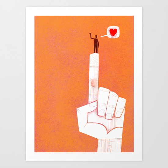 the point is my heart Art Print