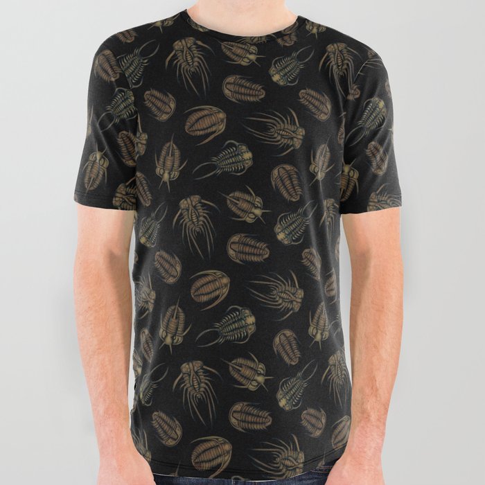 Trilobites - Marine Fossil Pattern All Over Graphic Tee