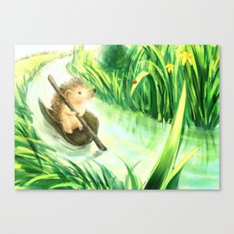 Hedgehog on a journey Canvas Print