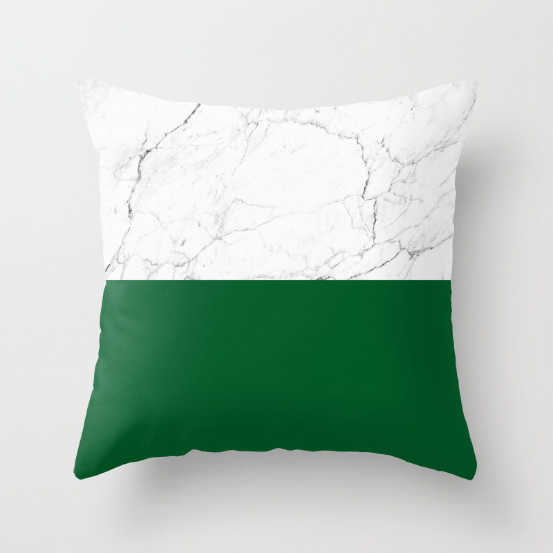 emerald green and white marble Throw Pillow by huntleigh | Society6