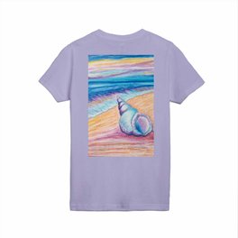 Pastel seashell on the beach Kids T Shirt