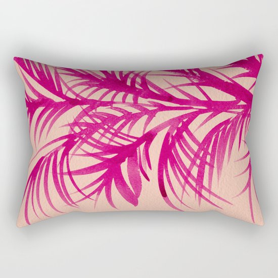 Pink Palms Rectangular Pillow