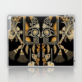 Egyptian art traditional gold border create hand made antique embroidery Laptop Skin