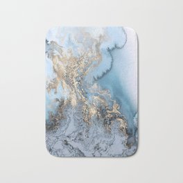 Gold and Blue Marble Bath Mat