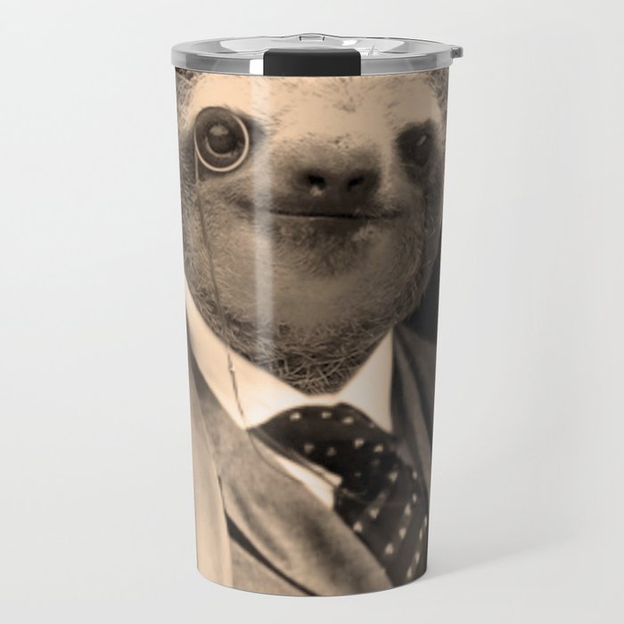 Gentleman Sloth with Monocle Travel Mug