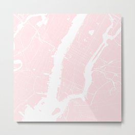 New York City Pink on White Street Map Metal Print | Maps, Animal, Street, Vintage, Color, Nature, Vector, Pattern, Abstract, Illustration 