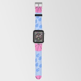 Mid-Century Modern Spring Rainy Day Colorful Blue Apple Watch Band