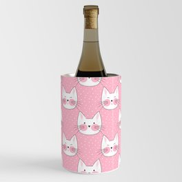 Cute Pink Kitty Cat Pattern Wine Chiller