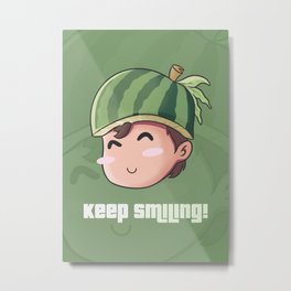 Cute Boy Keep Smiling Metal Print | Emoticon, Character, Doodle, Expression, Fruit, Manga, Anime, Emot, Graphicdesign, Smiling 