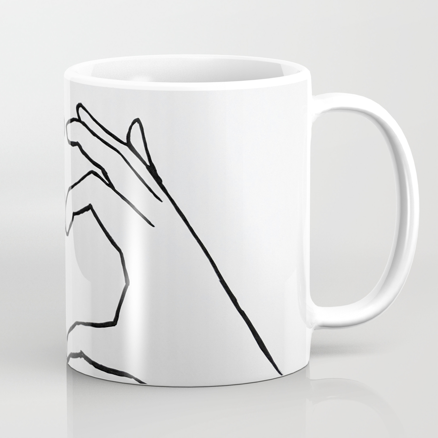 heart hands line drawing share the love coffee mug by annagreen