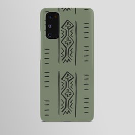 Mud Cloth Mercy Olive Green and Black Pattern Android Case