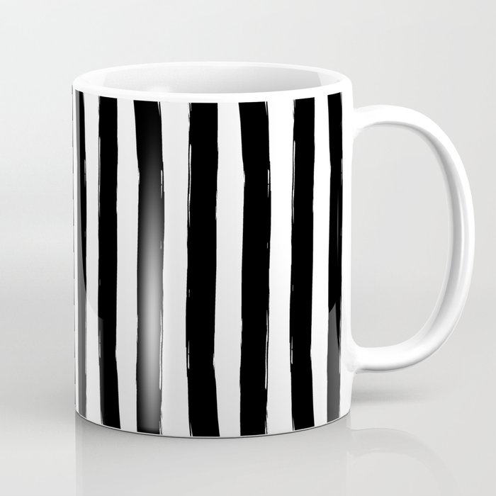 Black and White Cabana Stripes Palm Beach Preppy Coffee Mug