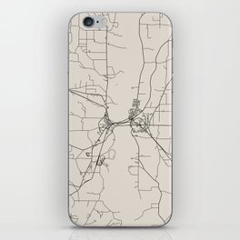 Macon County - black and white map iPhone Skin