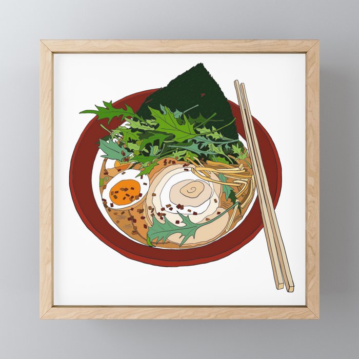 Soy Ramen Noodle Framed Mini Art Print